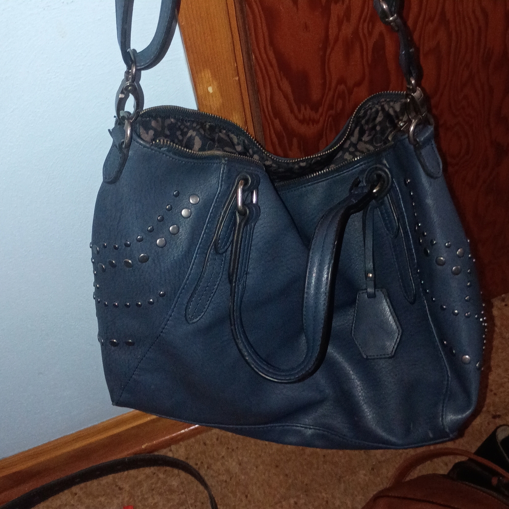 Jessica Simpson Navy Studded Crossbody Bag